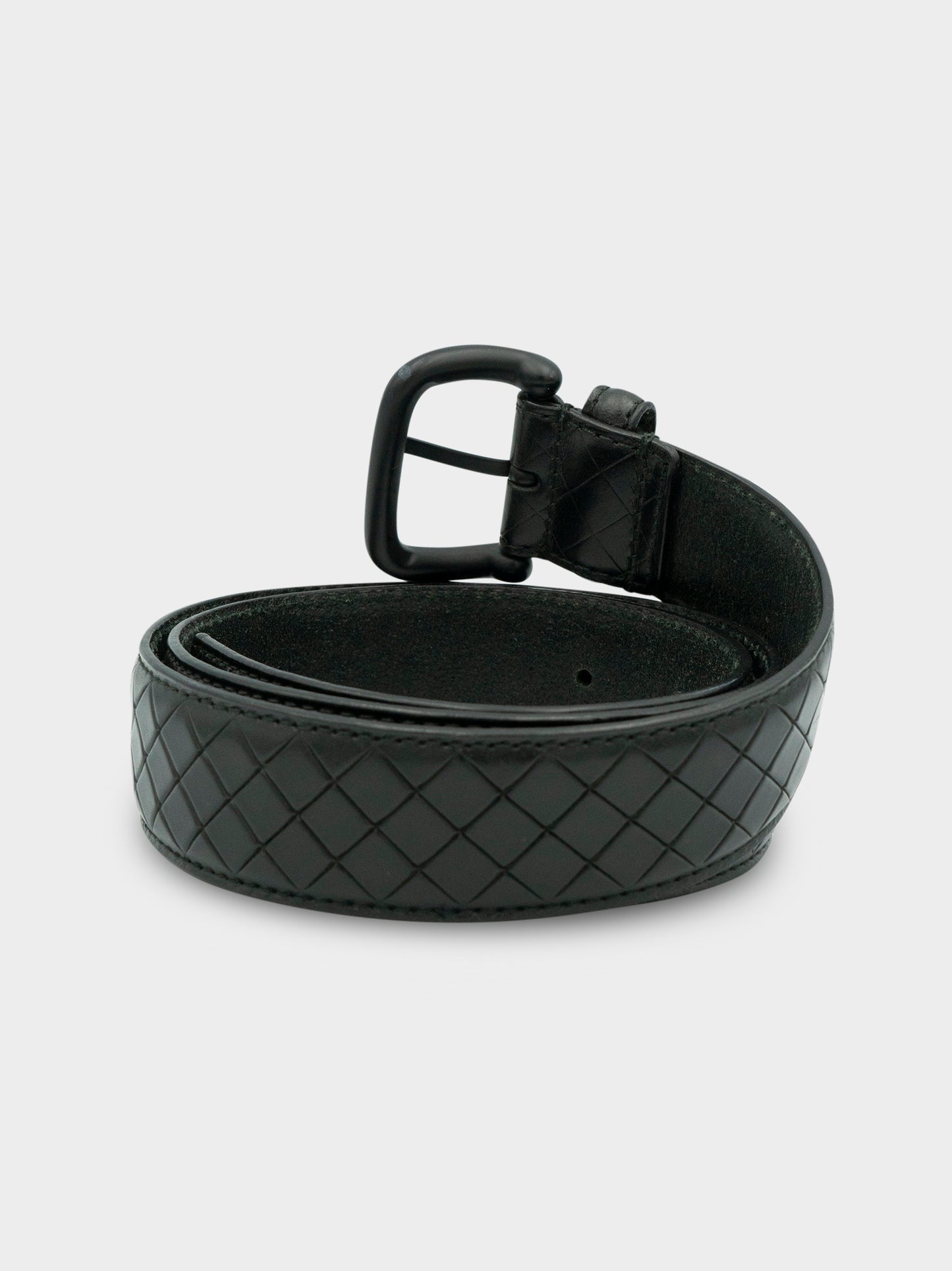 Quilted Intrecciato Leather Belt