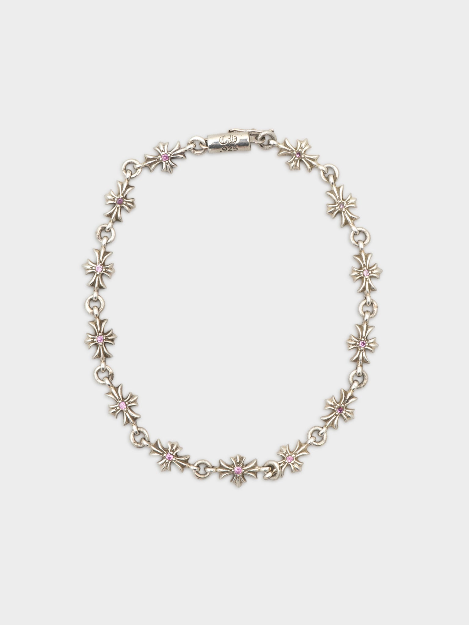 Chrome Hearts: Pink Sapphire Tiny E Bracelet | Groupie