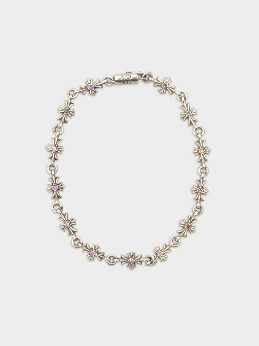 Pink Sapphire Tiny E Bracelet