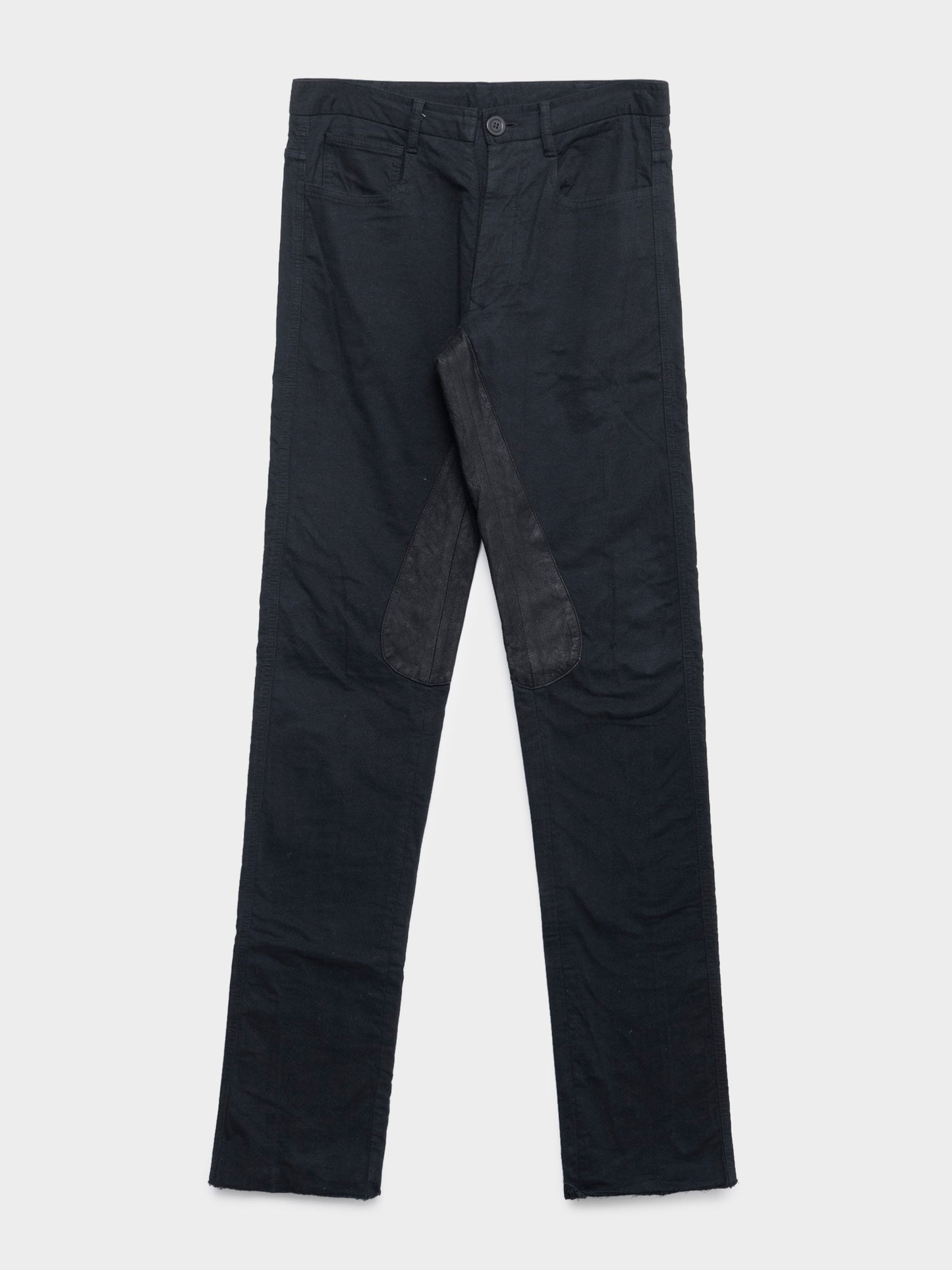 ‘Creatch’ Leather Trimmed Moleskin Pants