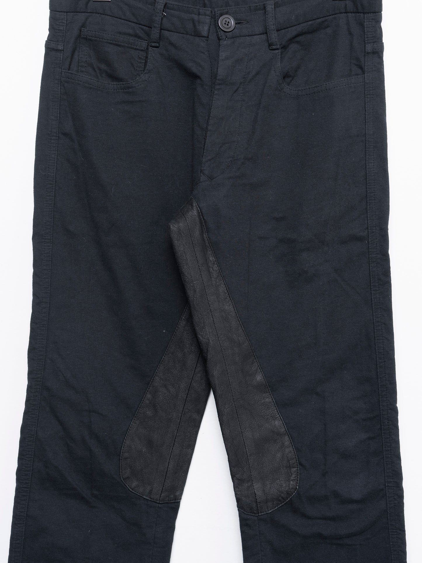 ‘Creatch’ Leather Trimmed Moleskin Pants