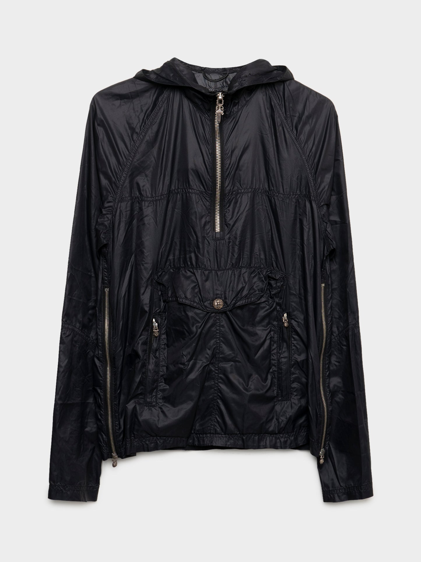 1/2 Zip Patched Hooded Windbreaker