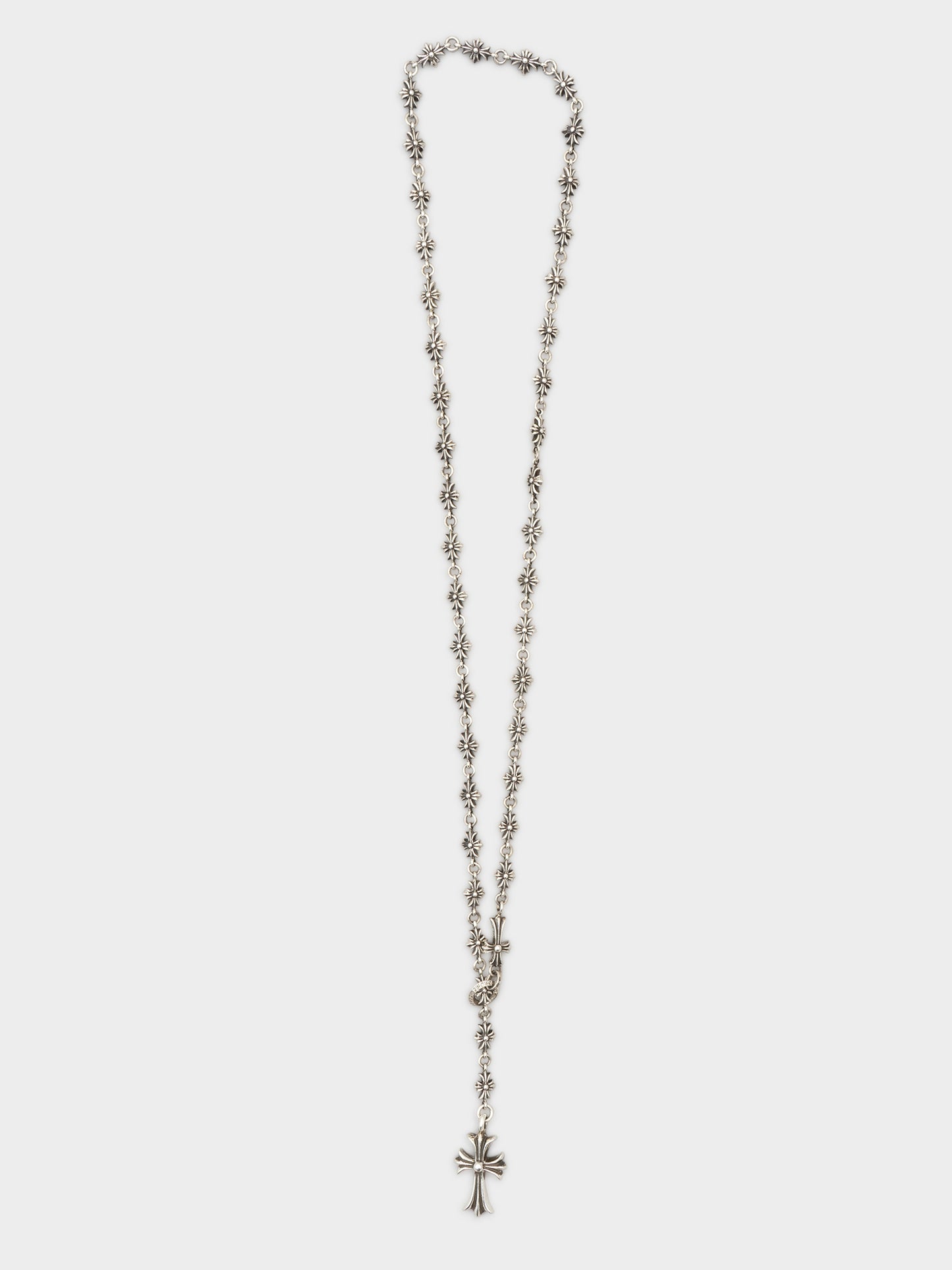Tiny E Rosary Necklace