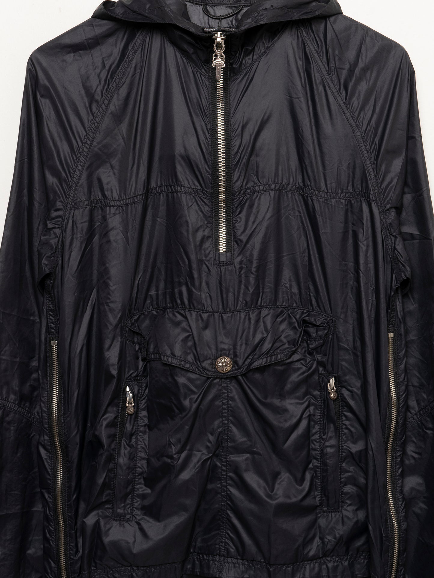 1/2 Zip Patched Hooded Windbreaker