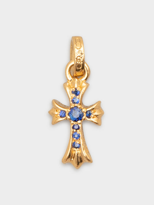 22k Pavé Blue Sapphire Baby Fat Pendant