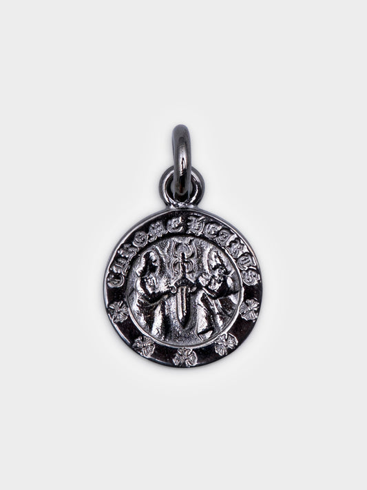 Black Rhodium Angel Medallion Pendant