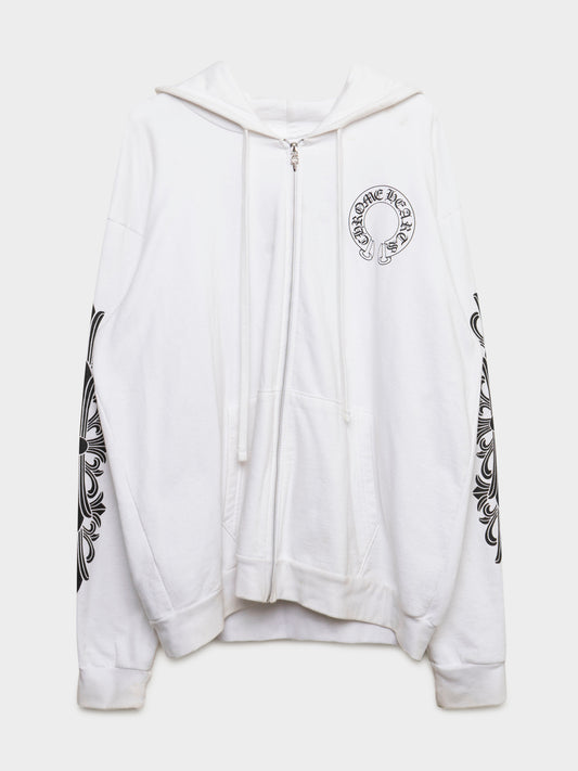 Floral Horseshoe Zip-Up Hoodie