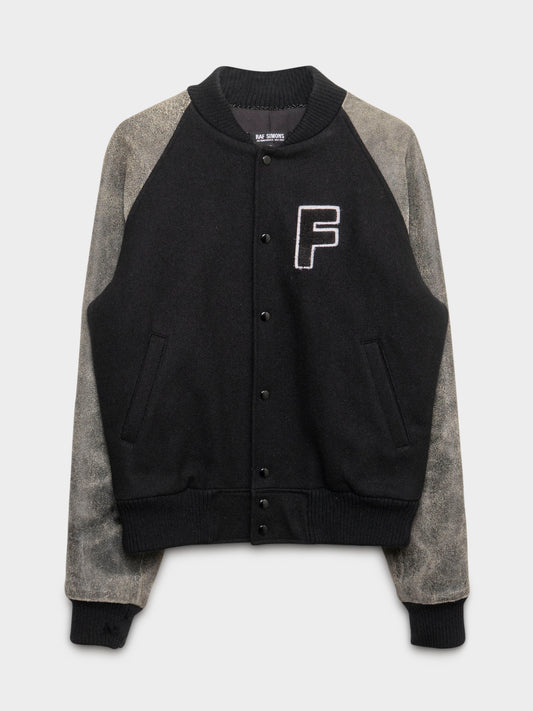 'Virginia Creeper' Blistered Leather Varsity Jacket