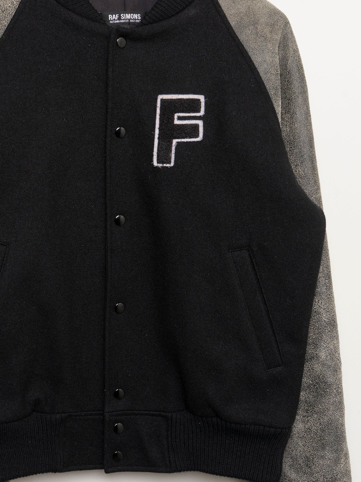 'Virginia Creeper' Blistered Leather Varsity Jacket