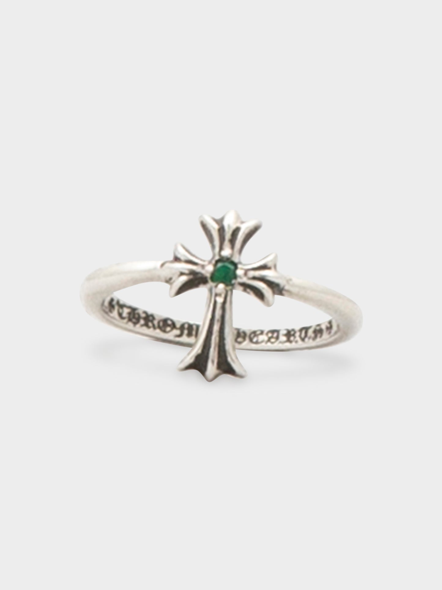 Emerald Cross Bubblegum Ring