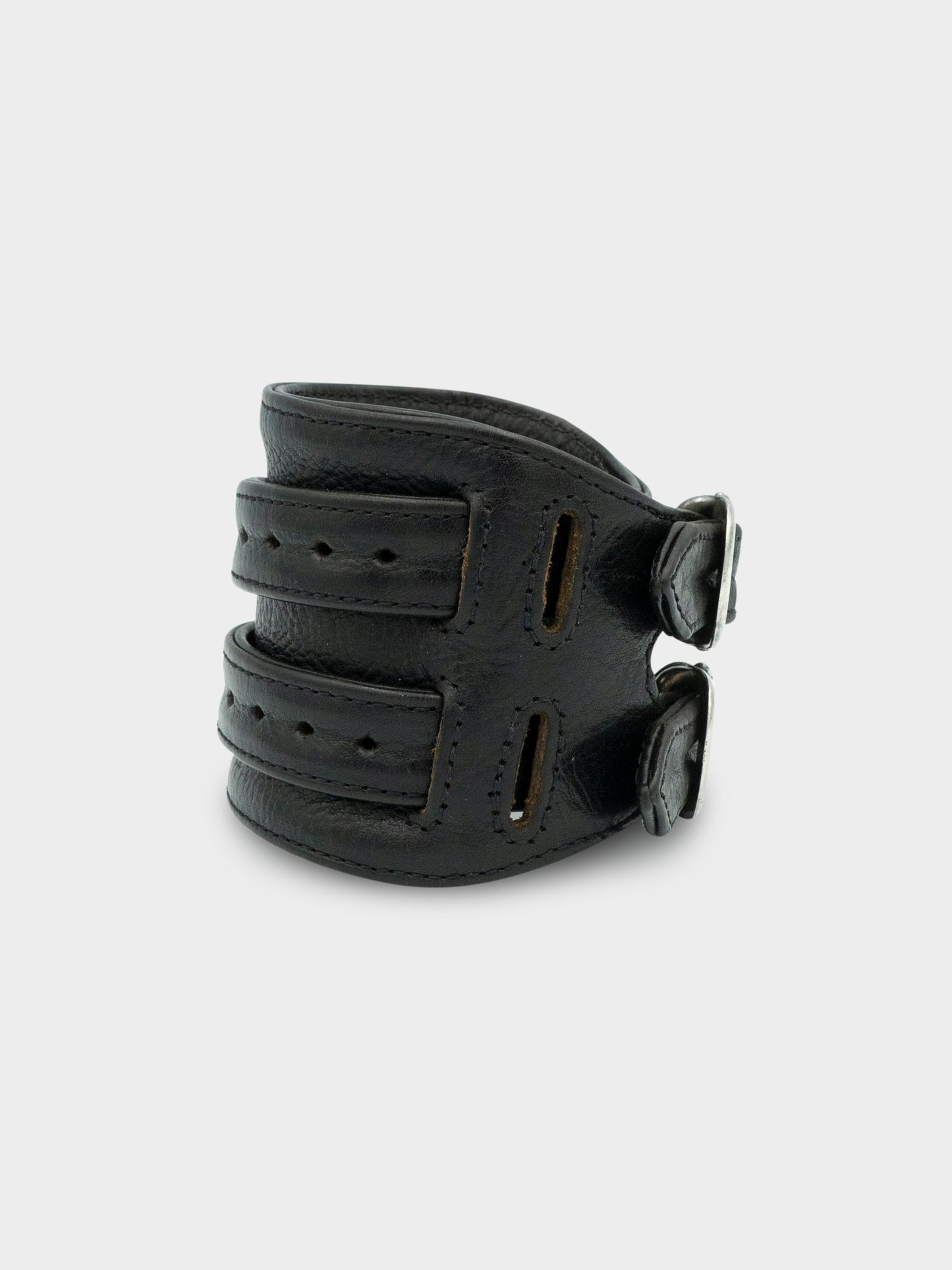 Double Gunslinger Leather Bracelet
