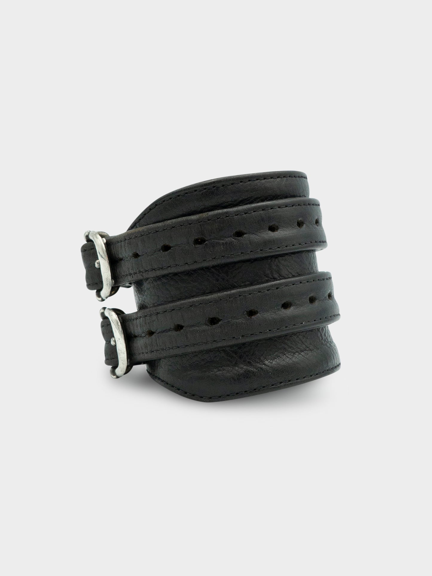 Double Gunslinger Leather Bracelet
