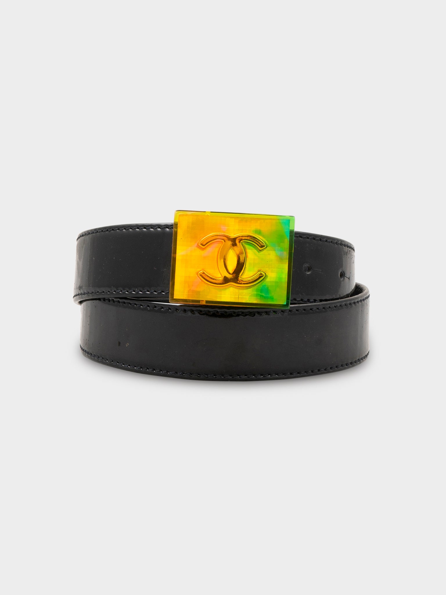 Buy Chanel Iridescent CC Logo Belt Online at Groupie