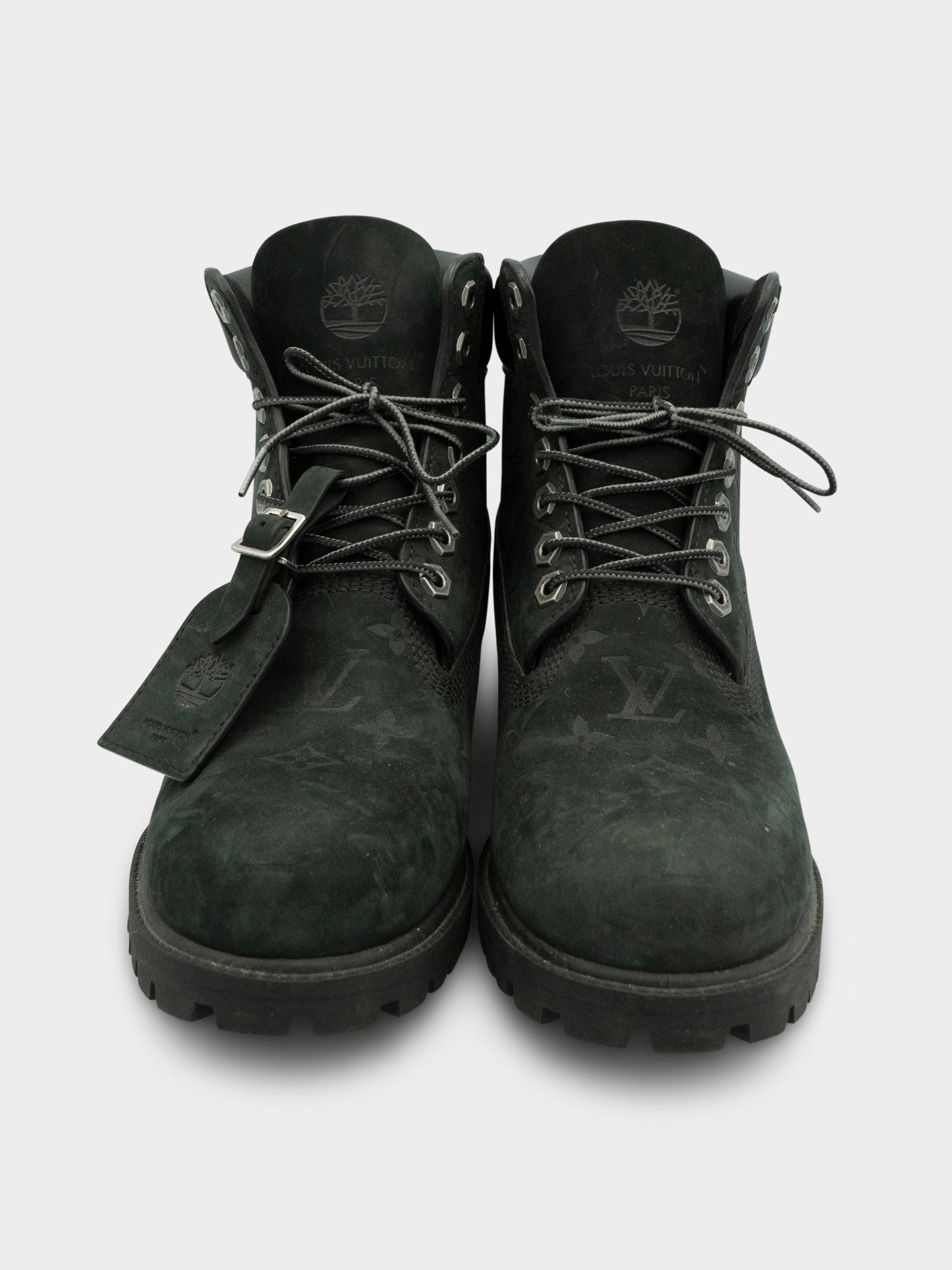 Black Monogram Timberlands