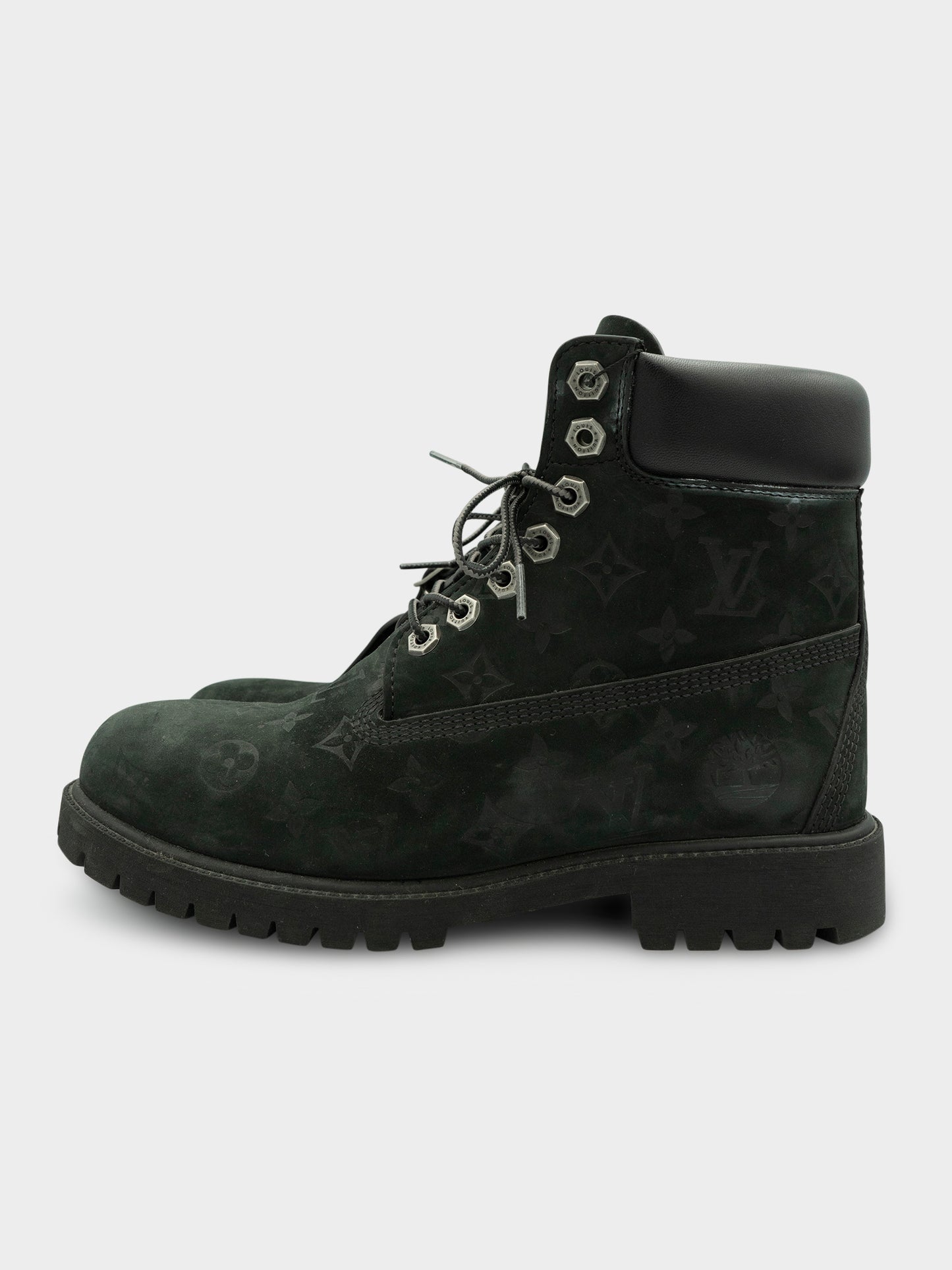 Black Monogram Timberlands