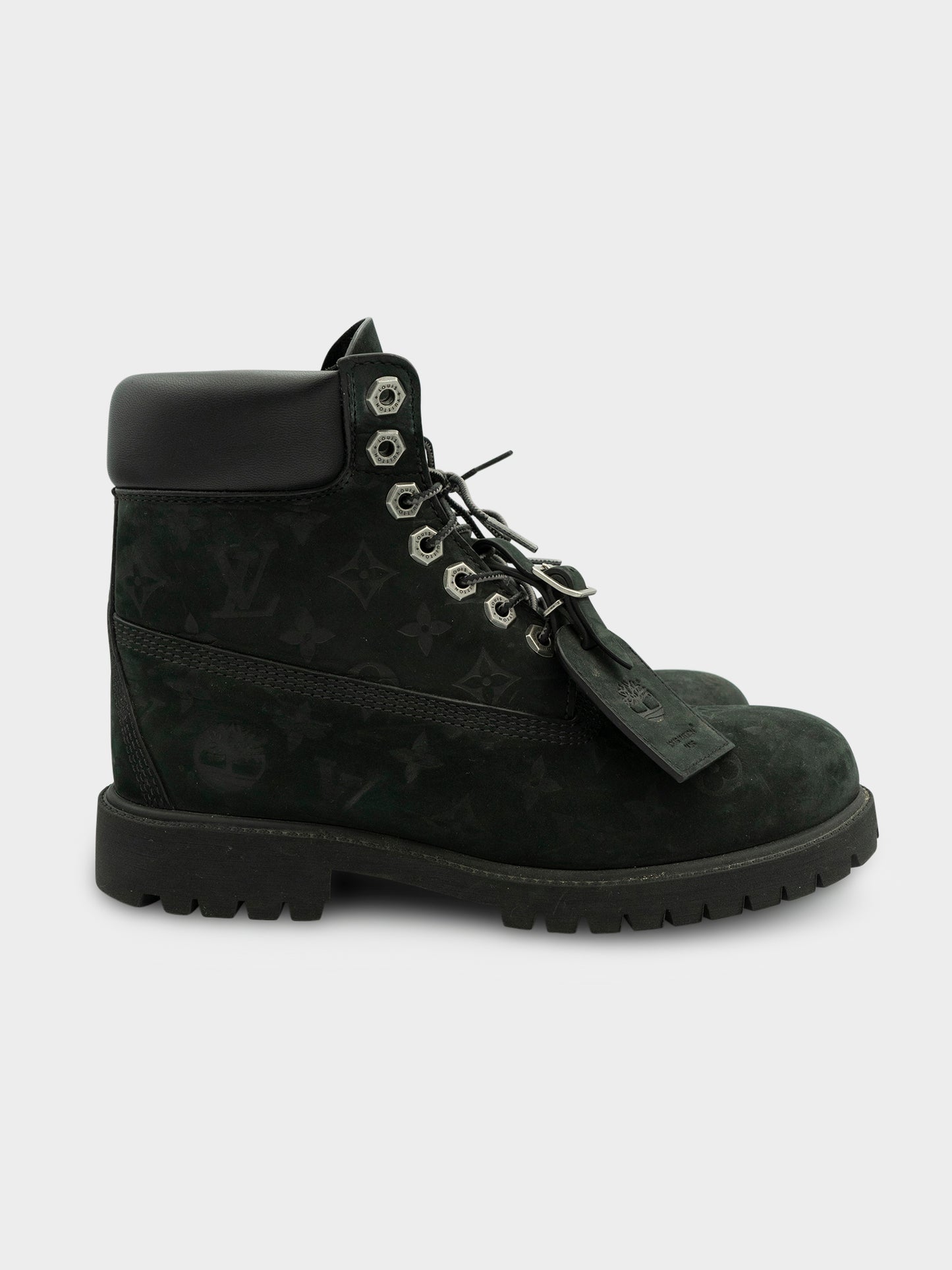 Black Monogram Timberlands