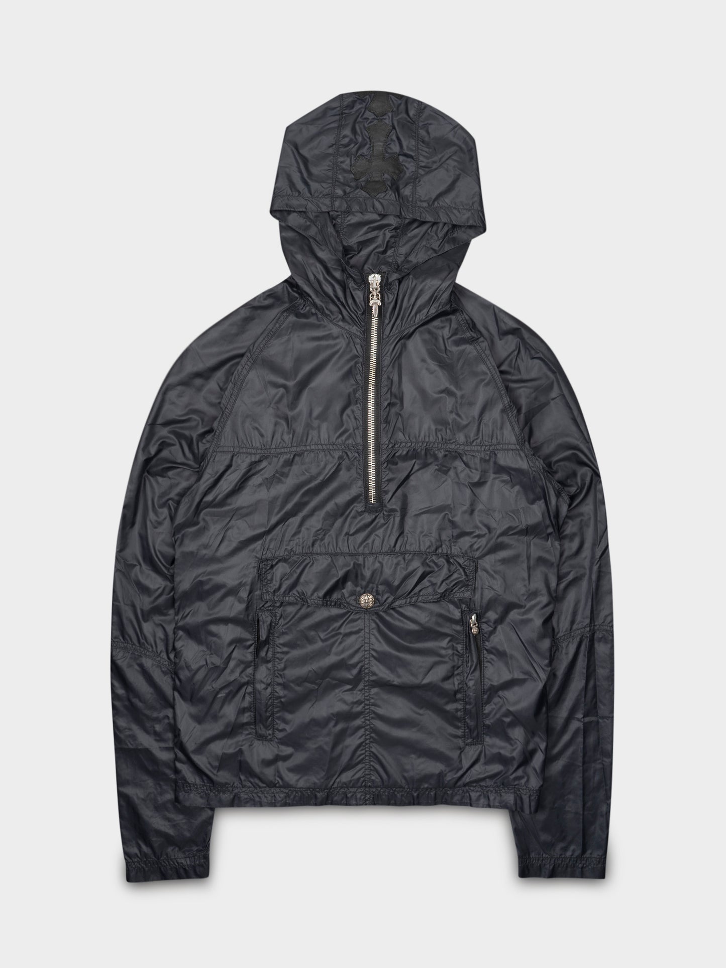 1/2 Zip Patched Hooded Windbreaker