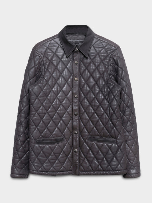 Quilted Leather Puffer Jacket