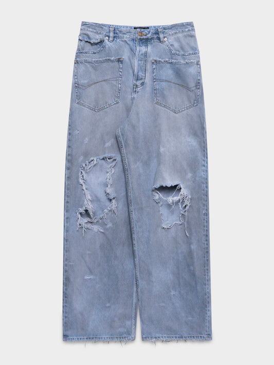 Reverse Pocket Baggy Denim