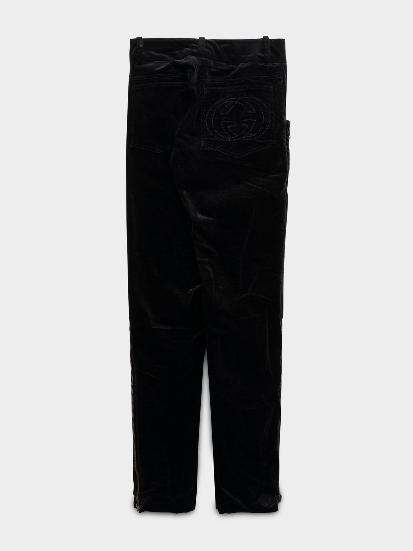 FW03 Tom Ford Velvet Zipper Pants