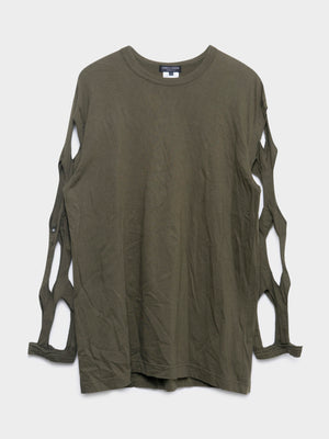 Cutout Sleeve Crewneck