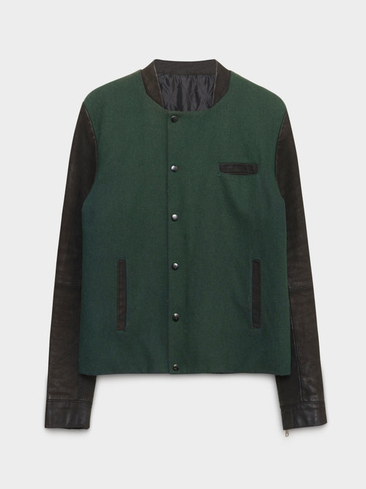 Blistered Leather Varsity Jacket
