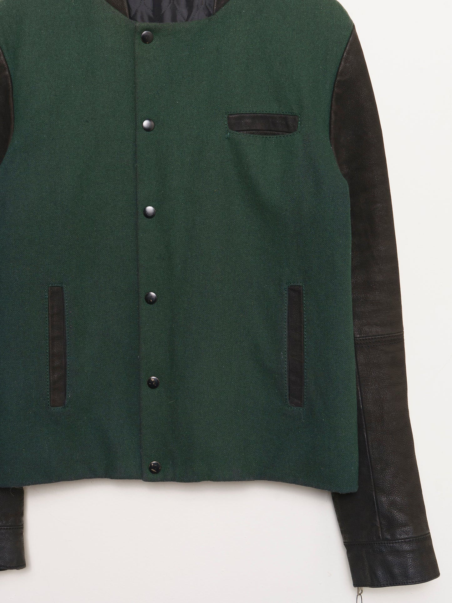 Blistered Leather Varsity Jacket