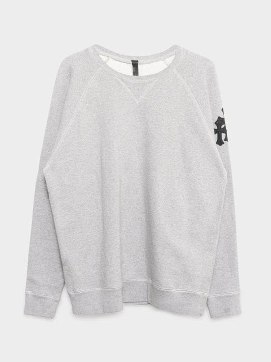 Grey Paper Jam Patched Crewneck