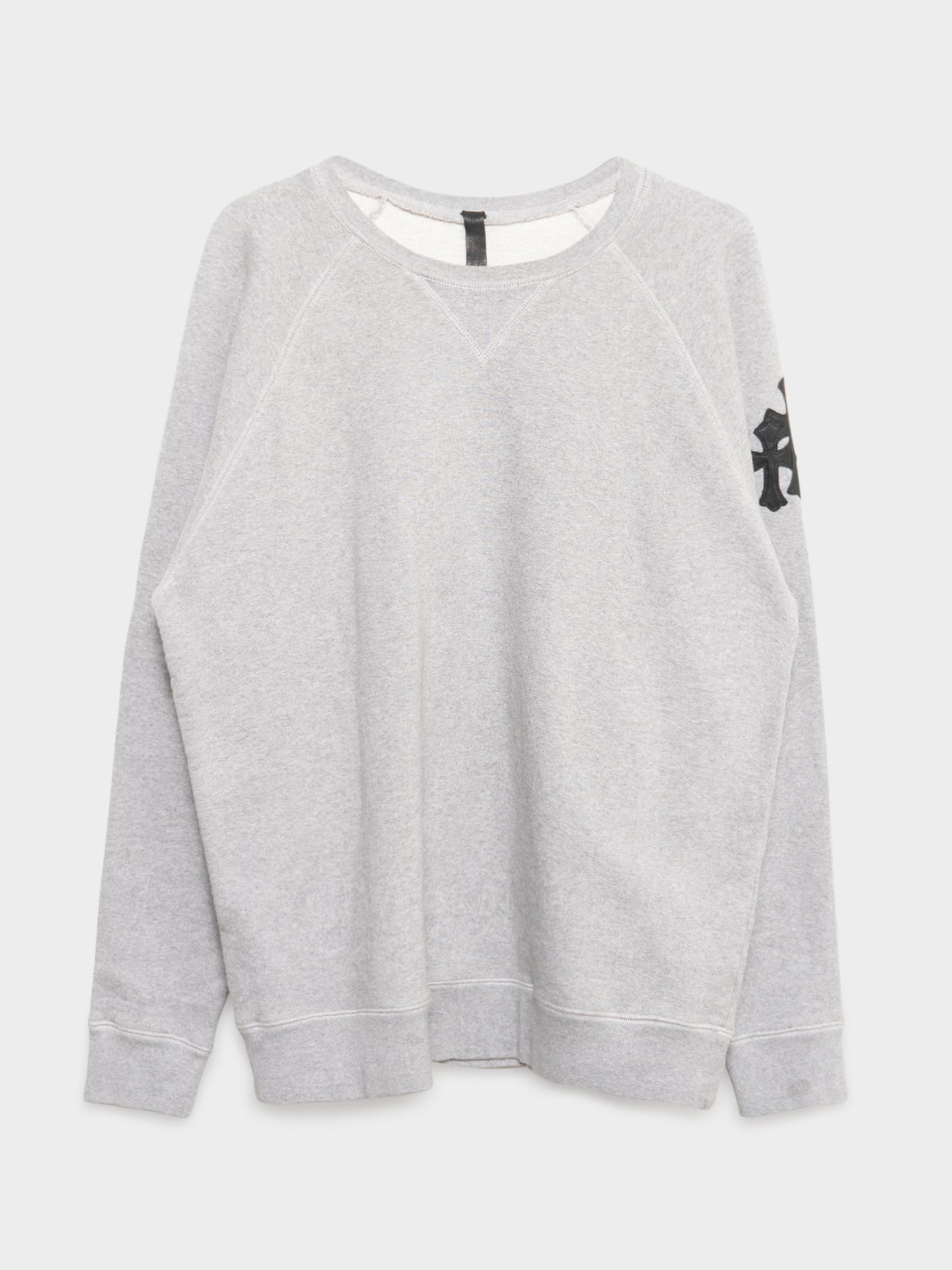 Grey Paper Jam Patched Crewneck