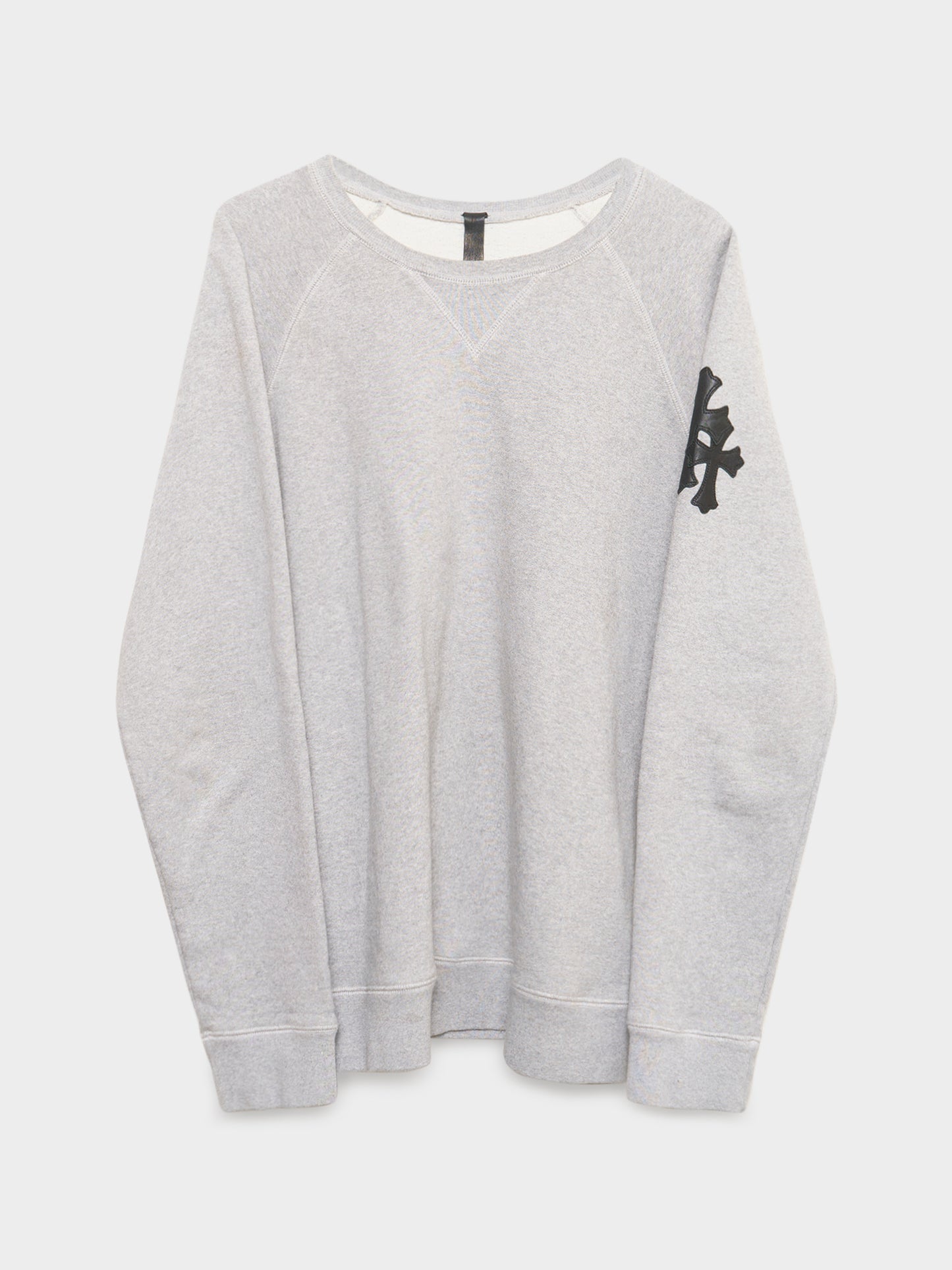 Grey Paper Jam Patched Crewneck