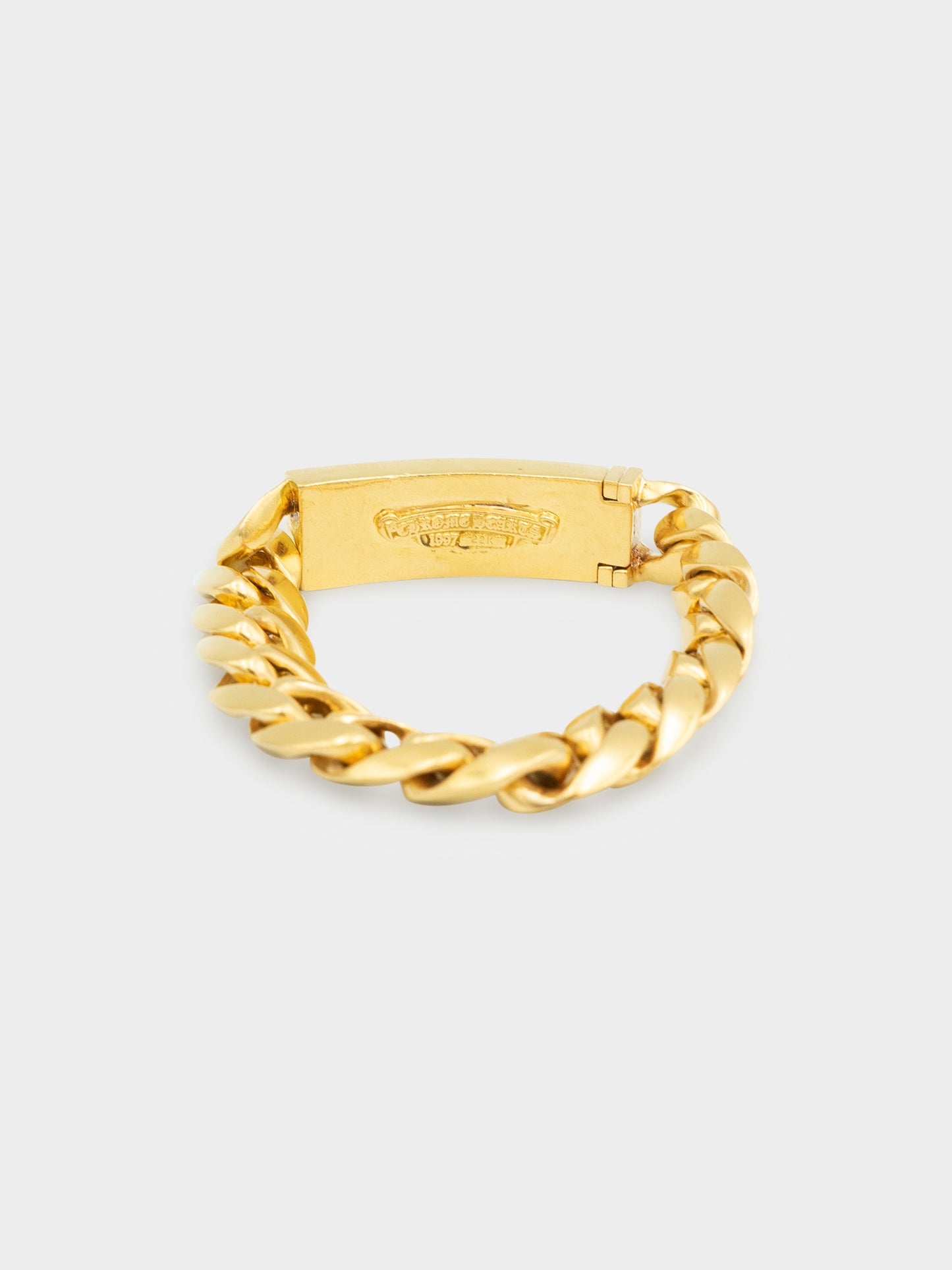 22K Diamond Floral ID Bracelet