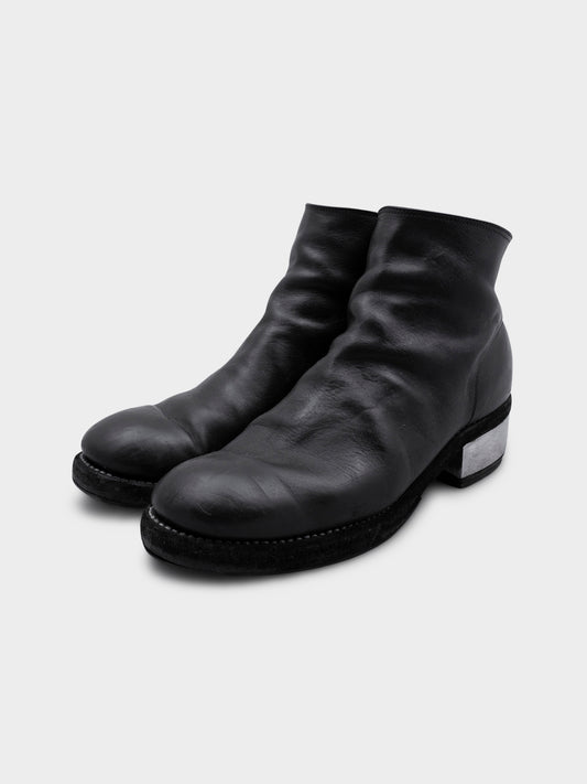 Metal Heel Backzip Boots