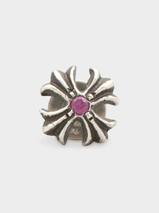 Pink Sapphire Small Plus Stud Earring