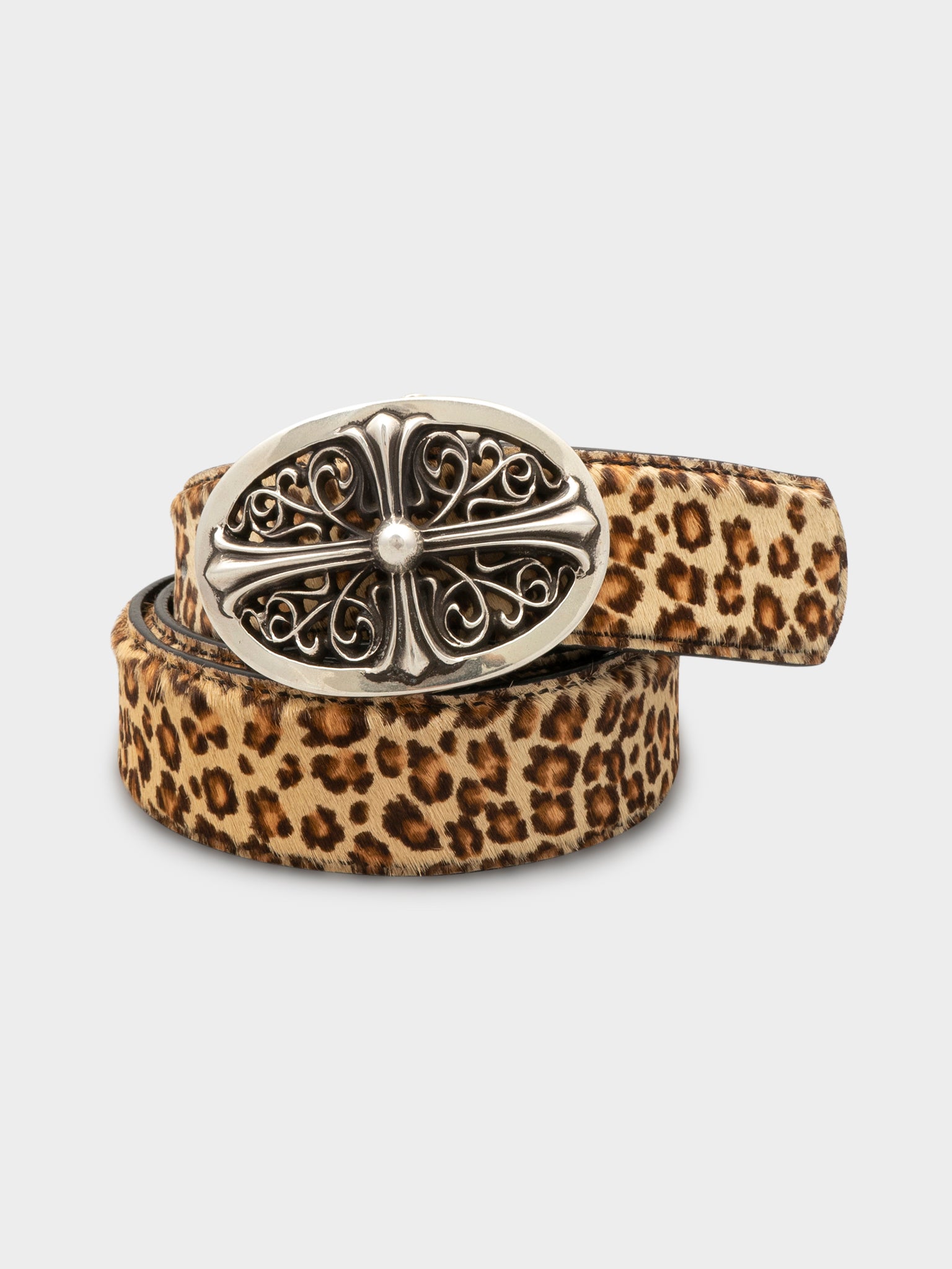 Buy Chrome Hearts Cheetah Fur Oval Cross Belt Online at Groupie