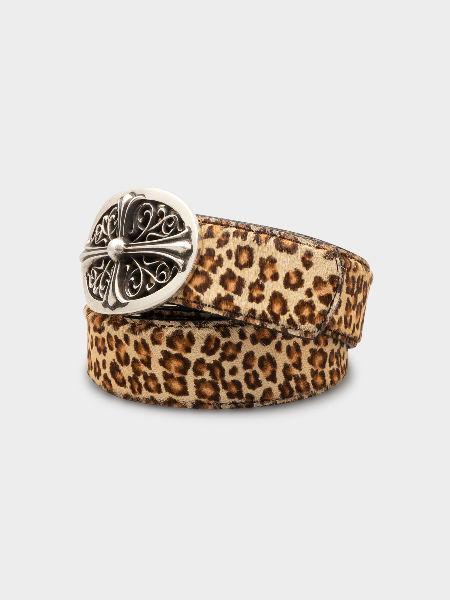 Cheetah Fur Oval Cross Belt