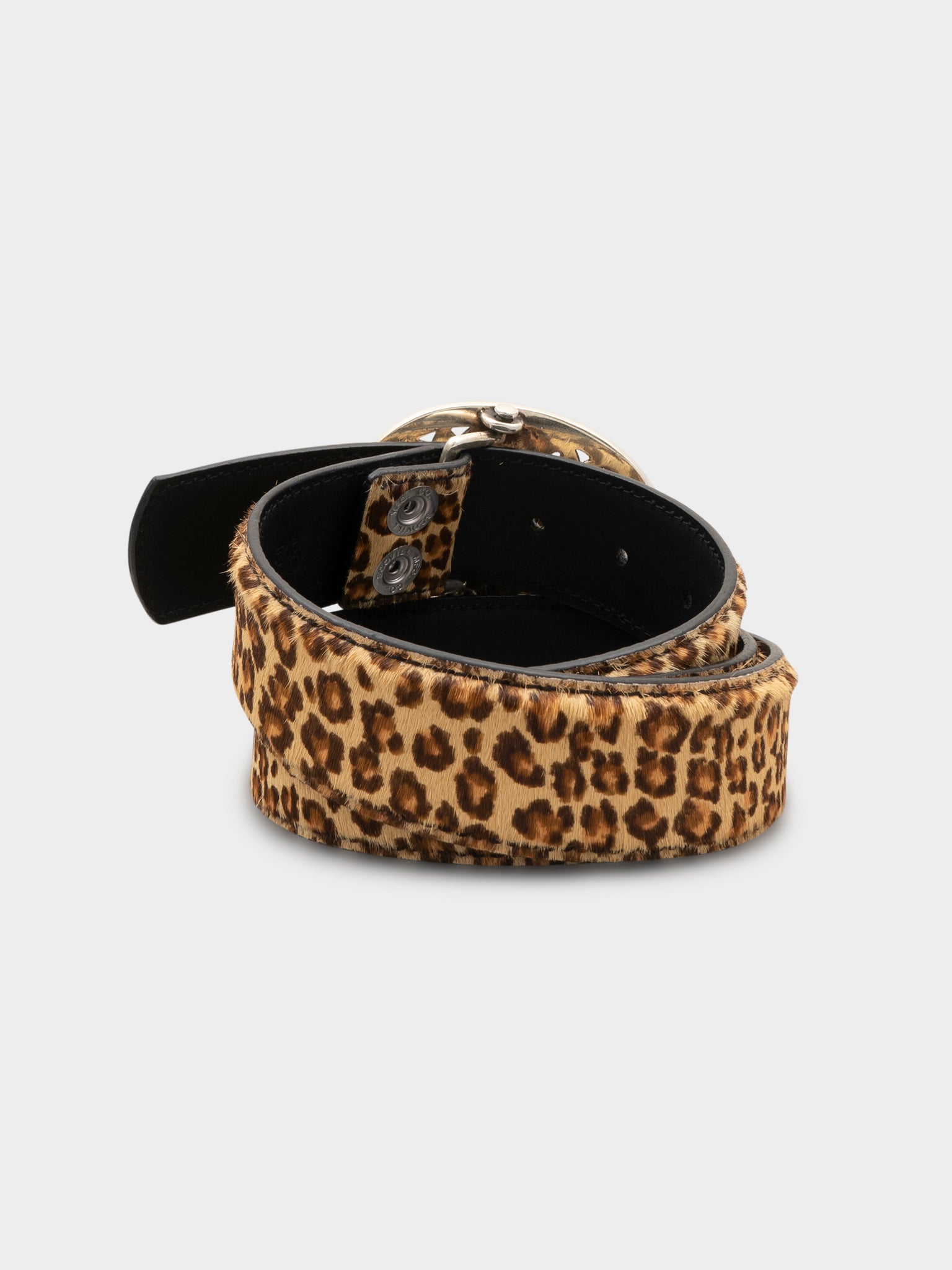 Chrome Hearts: Cheetah Fur Oval Cross Belt | Groupie