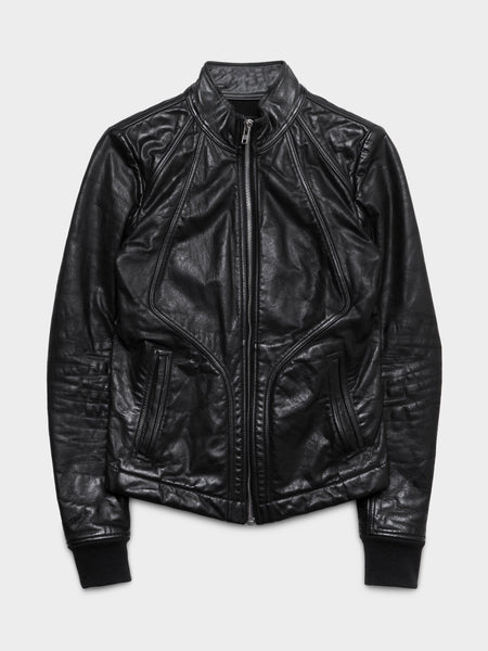 Buy Rick Owens Intarsia leather jacket Online at Groupie