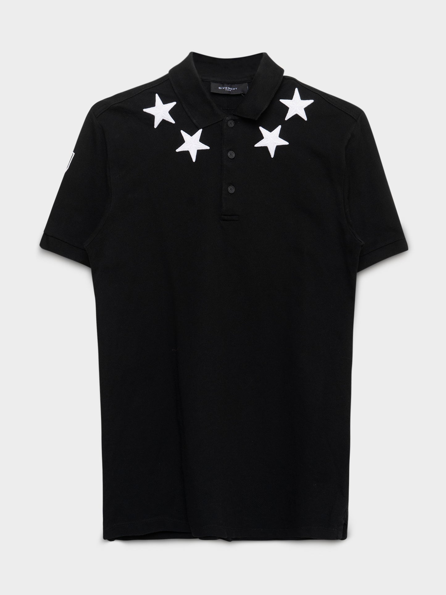 Triple Black Star Patch Polo Shirt