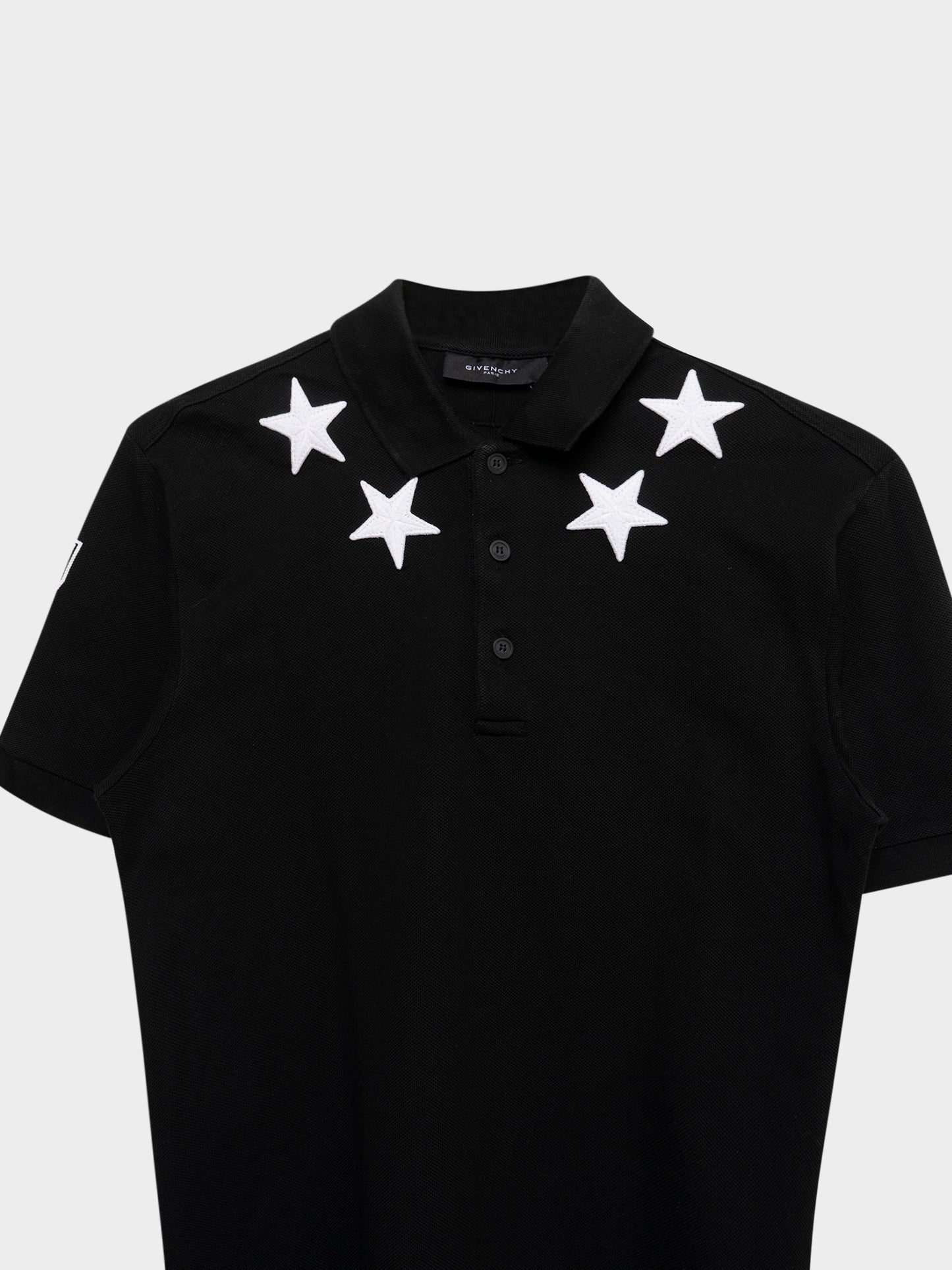 Triple Black Star Patch Polo Shirt