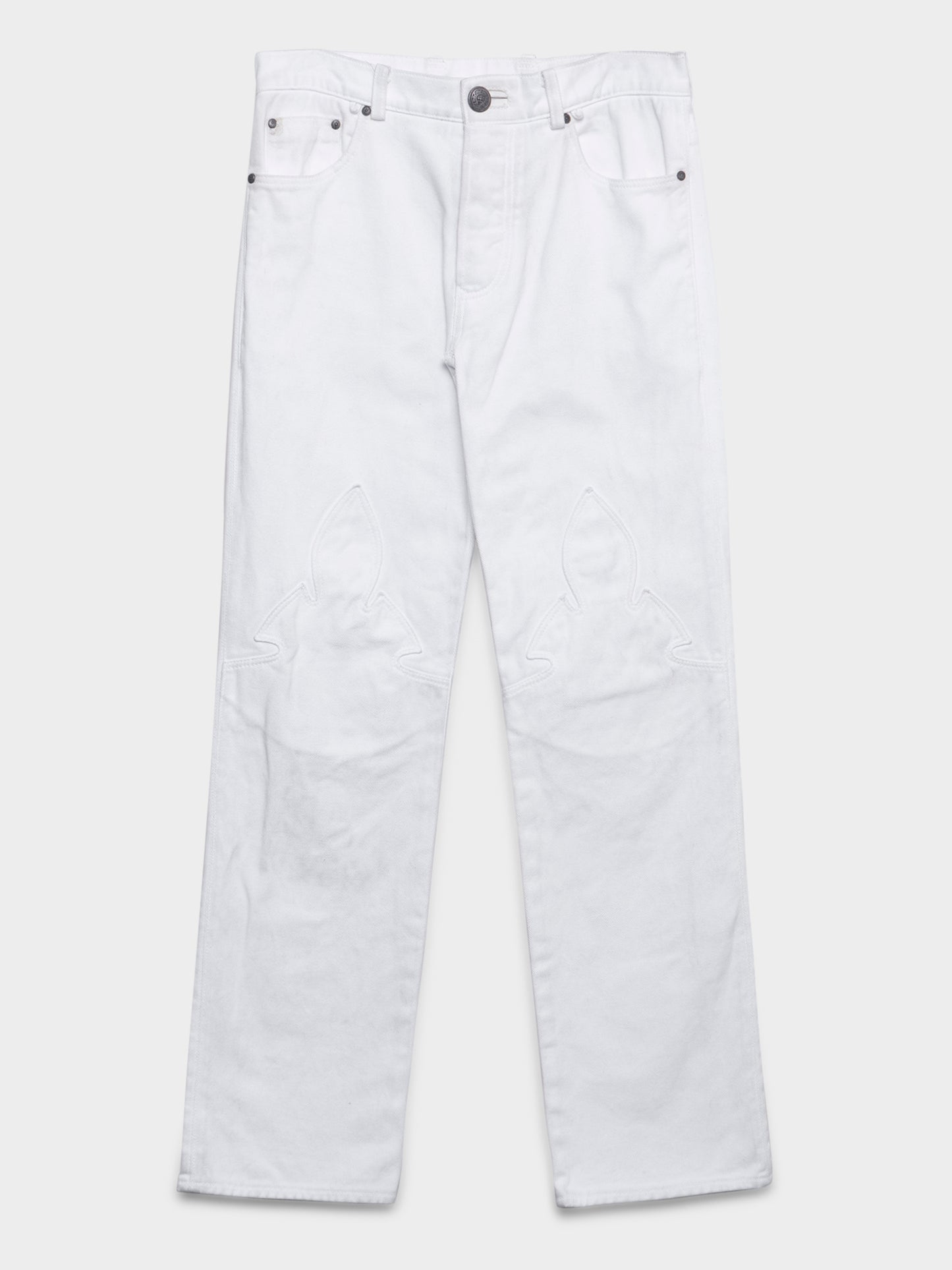 White Fleurknee Jeans