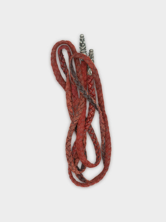 Red Braided Leather Rope Necklace