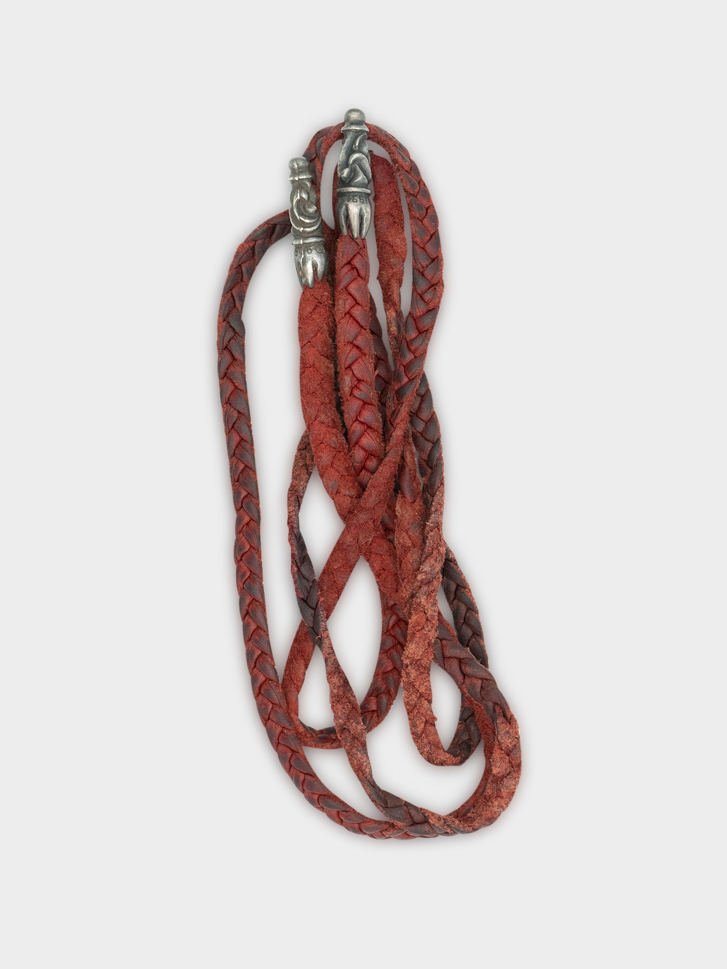Red Braided Leather Rope Necklace
