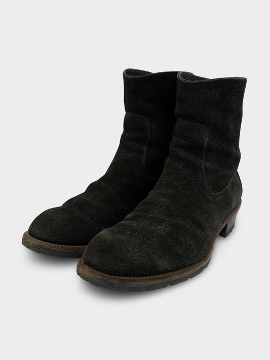 Blistered Leather Backzip Boots