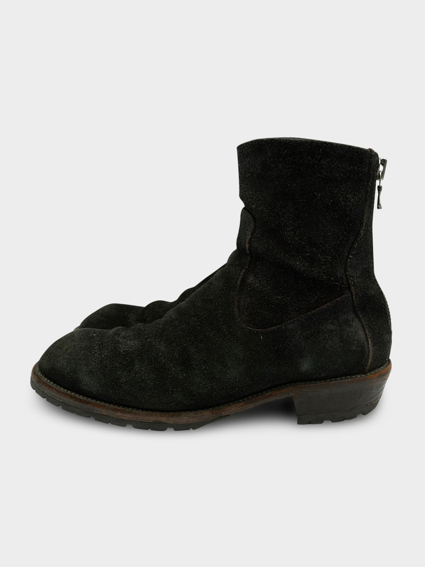 Blistered Leather Backzip Boots