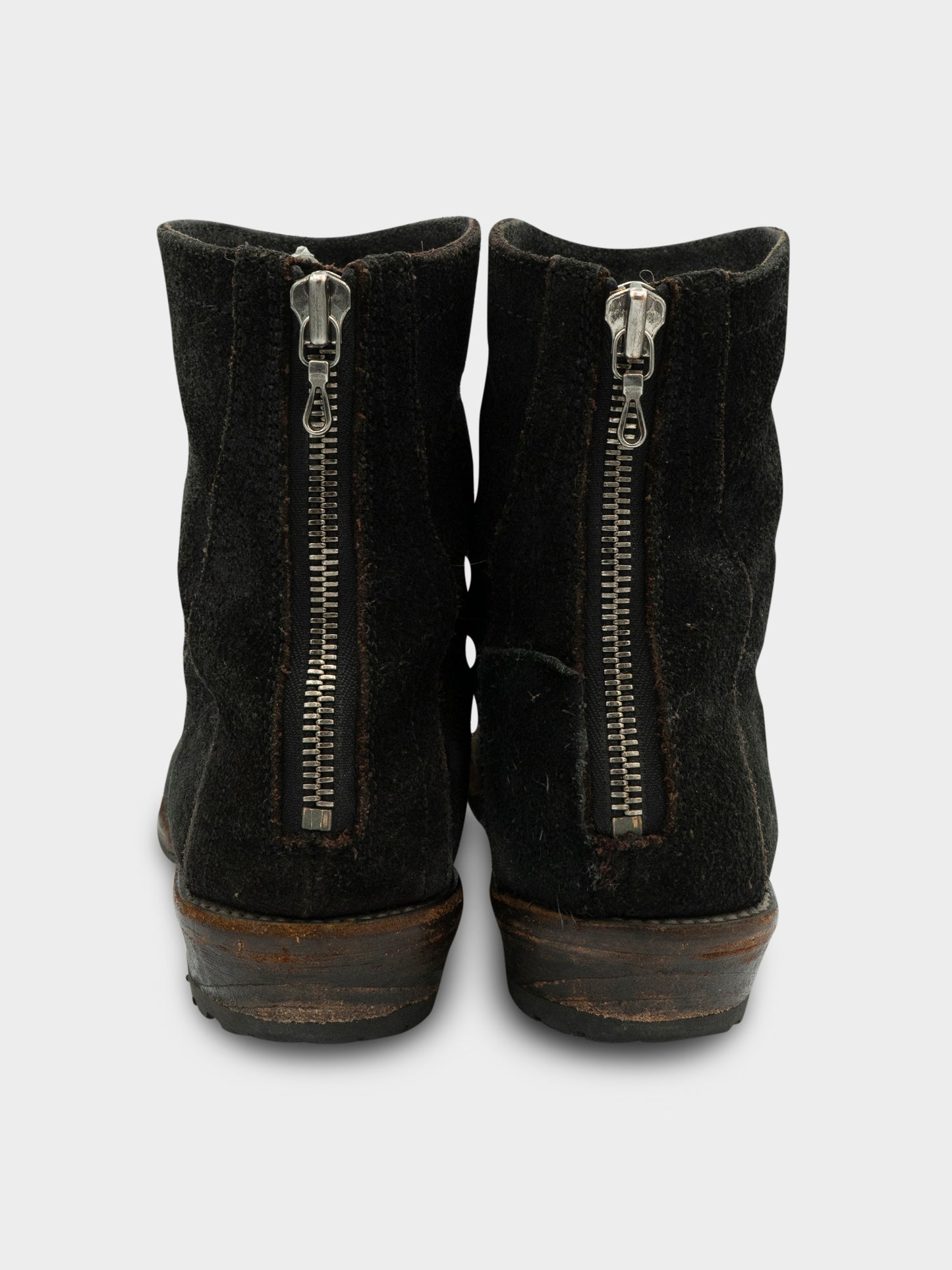 Blistered Leather Backzip Boots