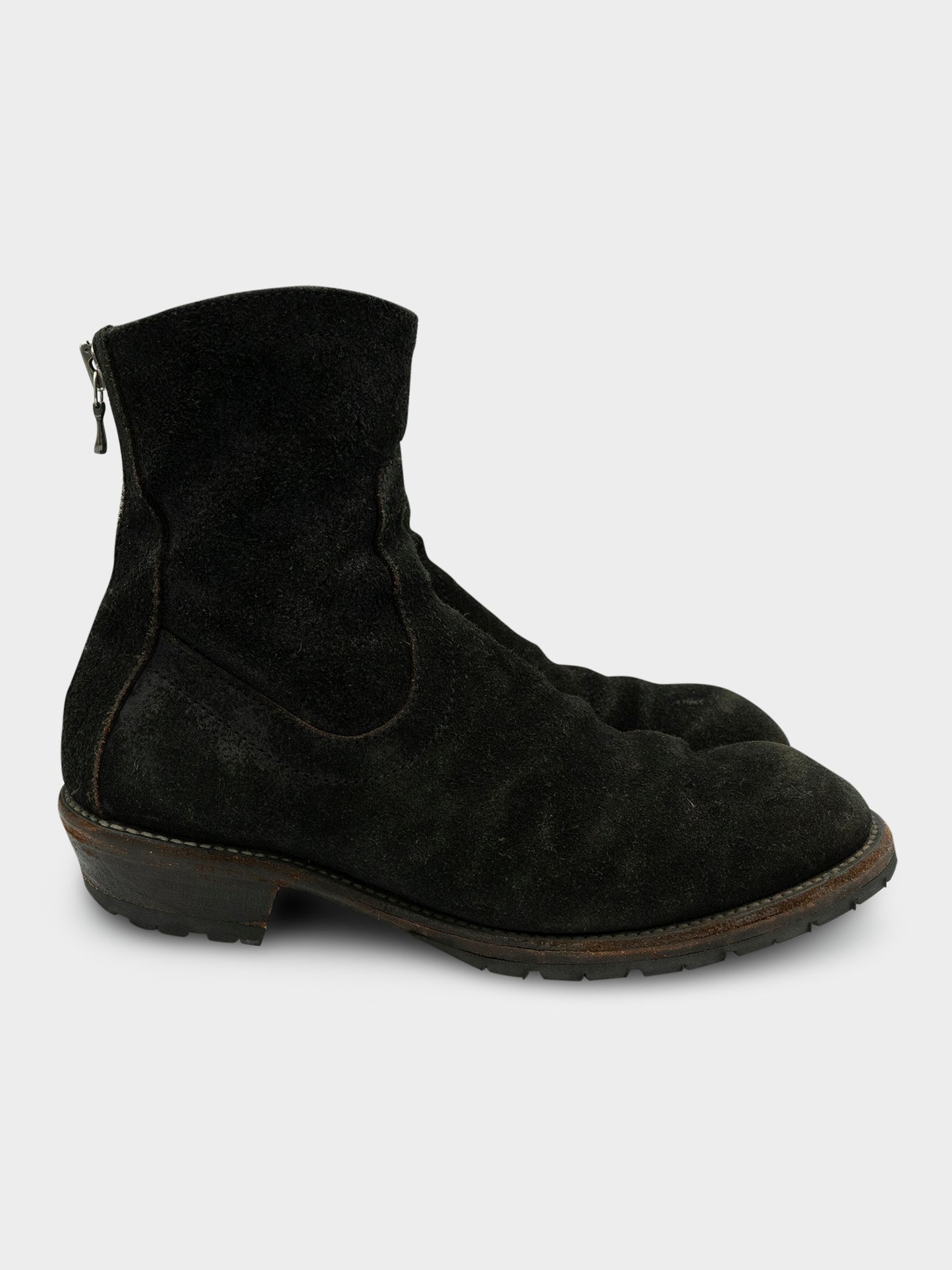 Blistered Leather Backzip Boots