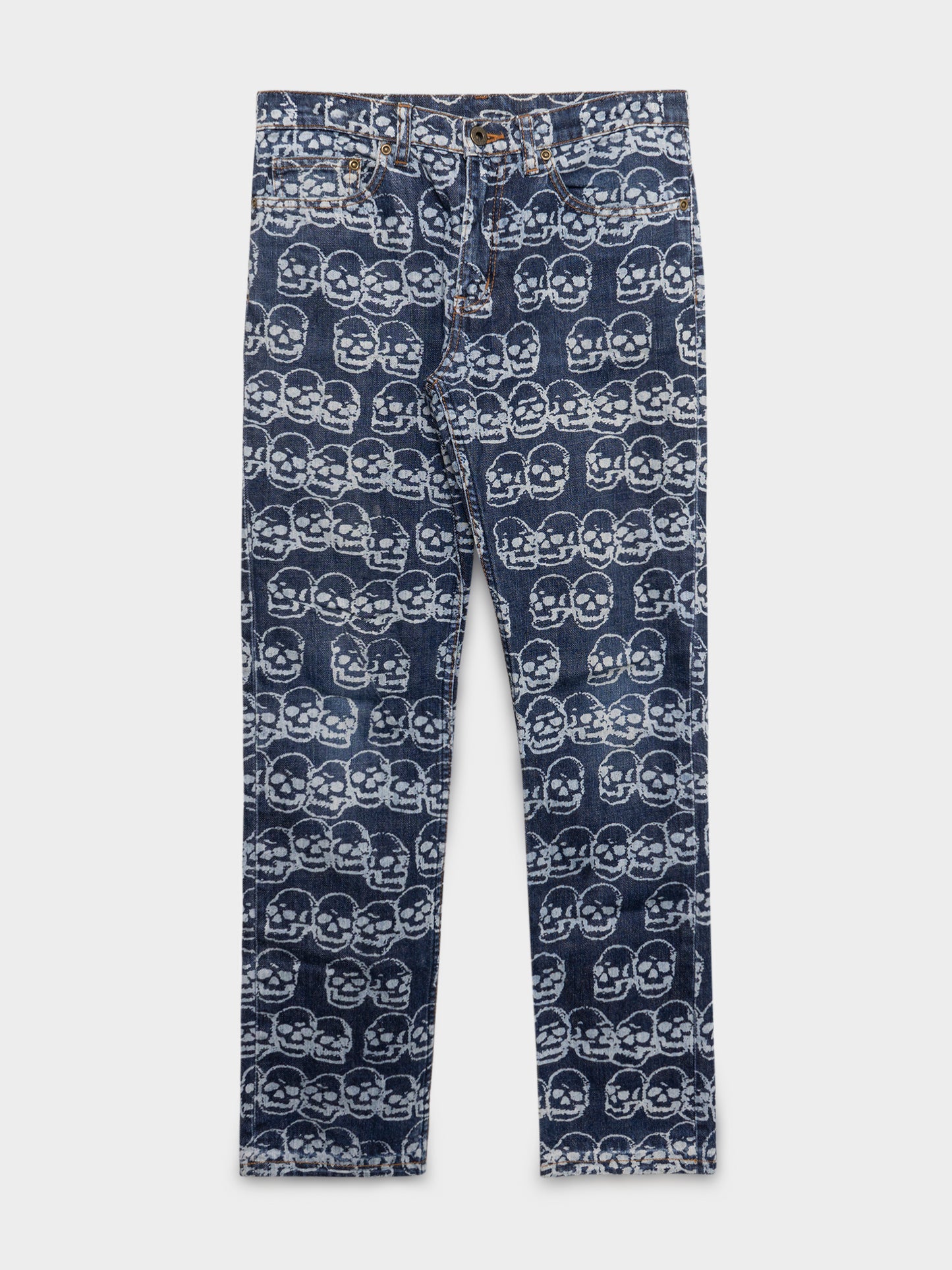 Blue Skull Print Jeans