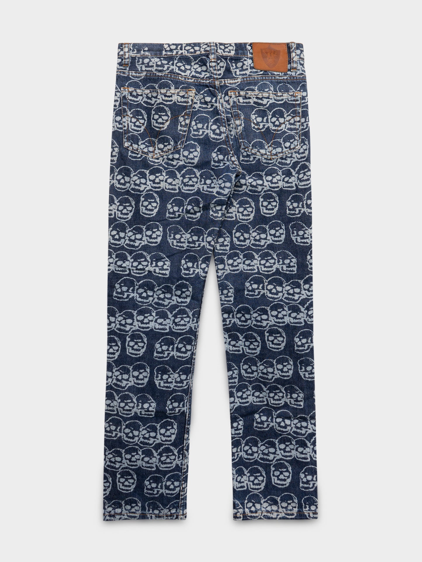 Blue Skull Print Jeans