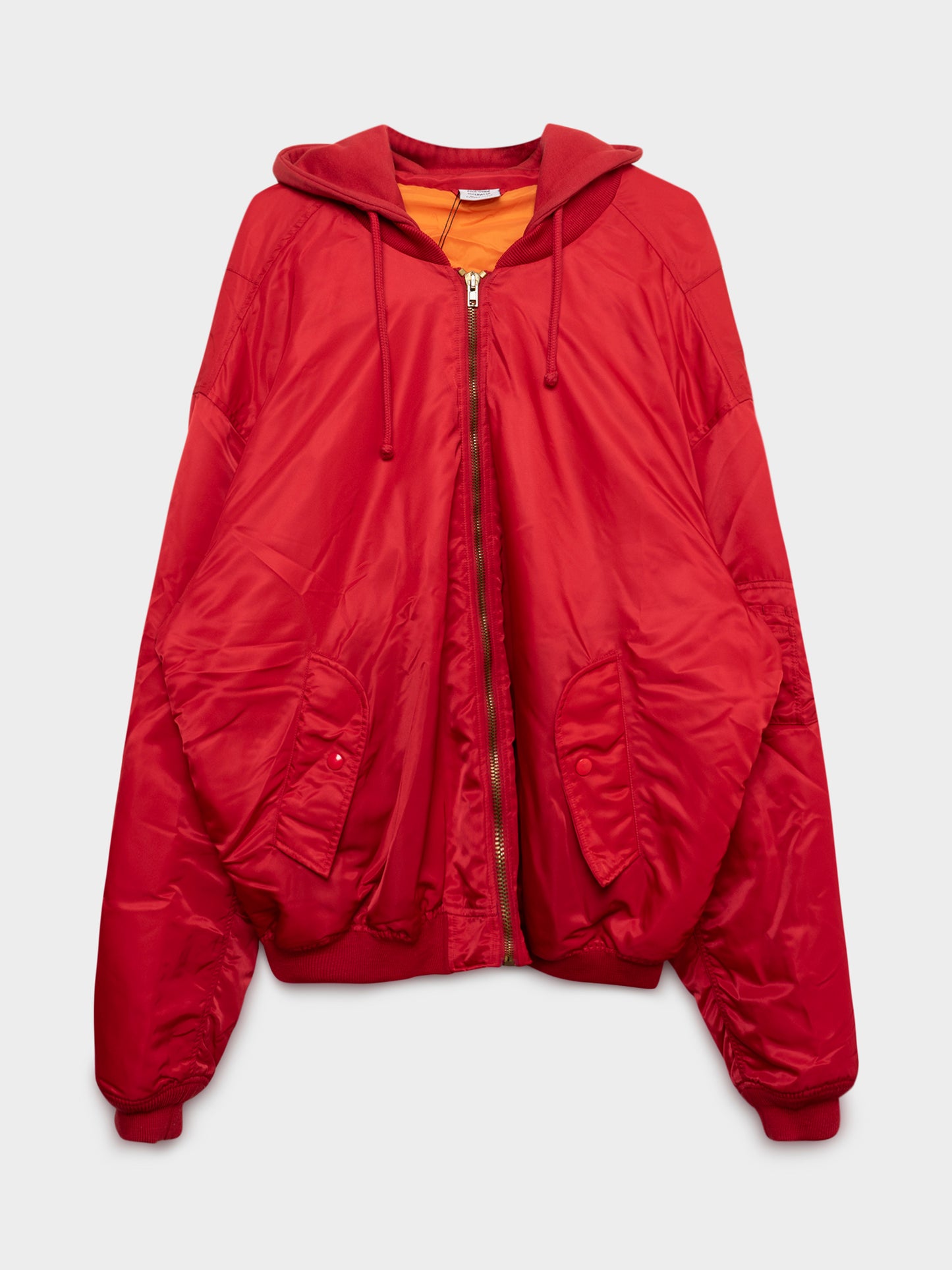 Red Oversized Bomber Jacket
