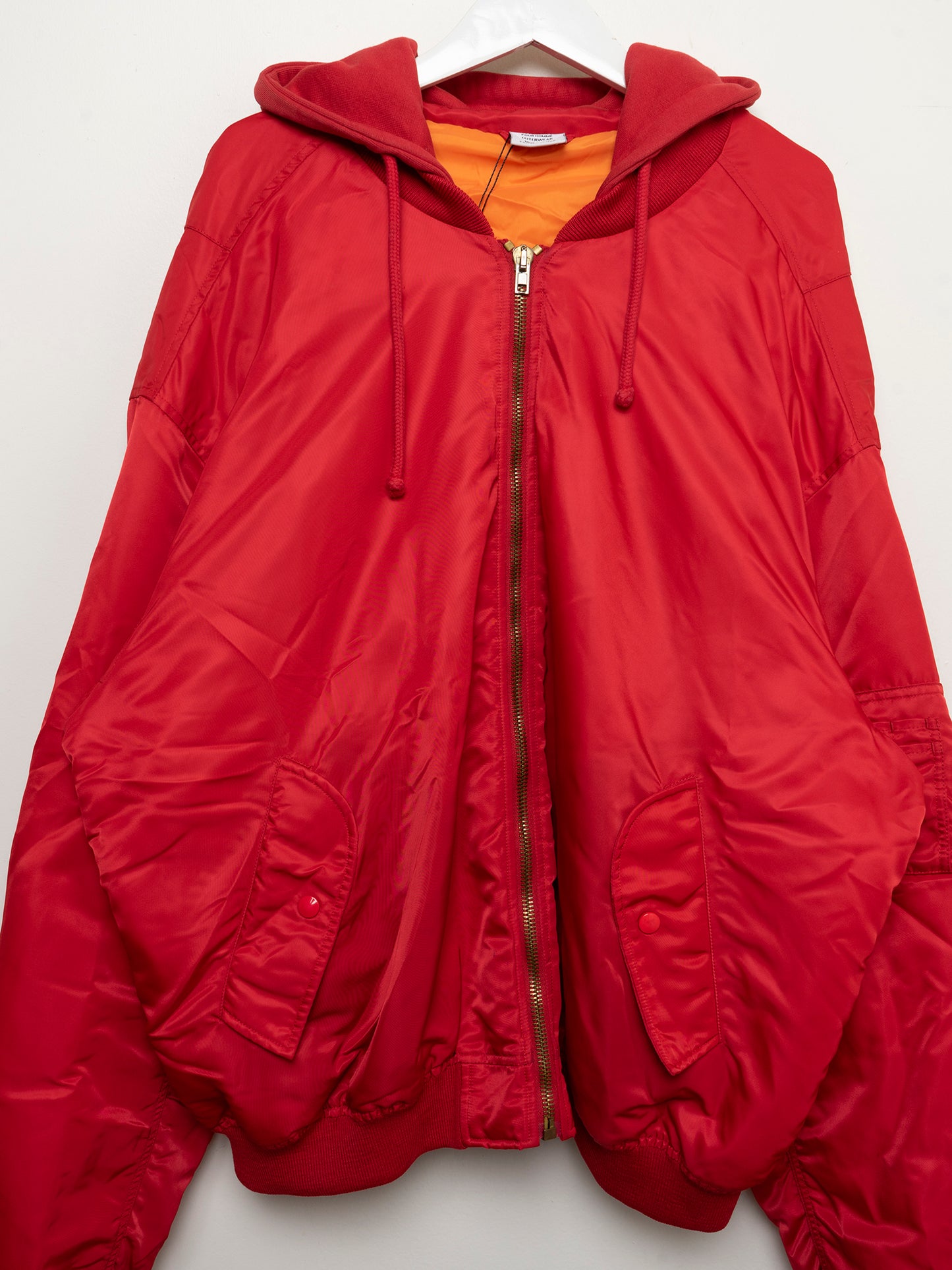 Red Oversized Bomber Jacket